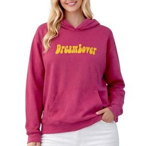Petals and Peacocks Pink Dreamlover Graphic Hoodie Sweatshirt Women Small